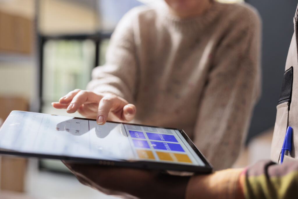 team working on a tablet