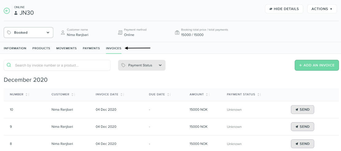 Payment status