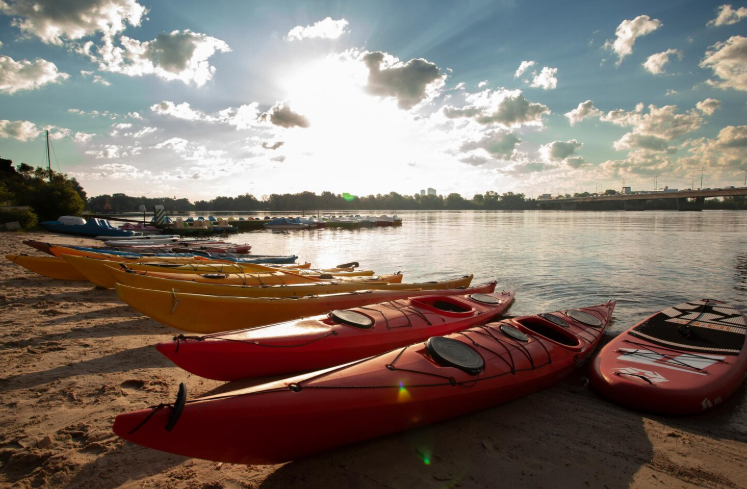 Kayaks ready to be rented