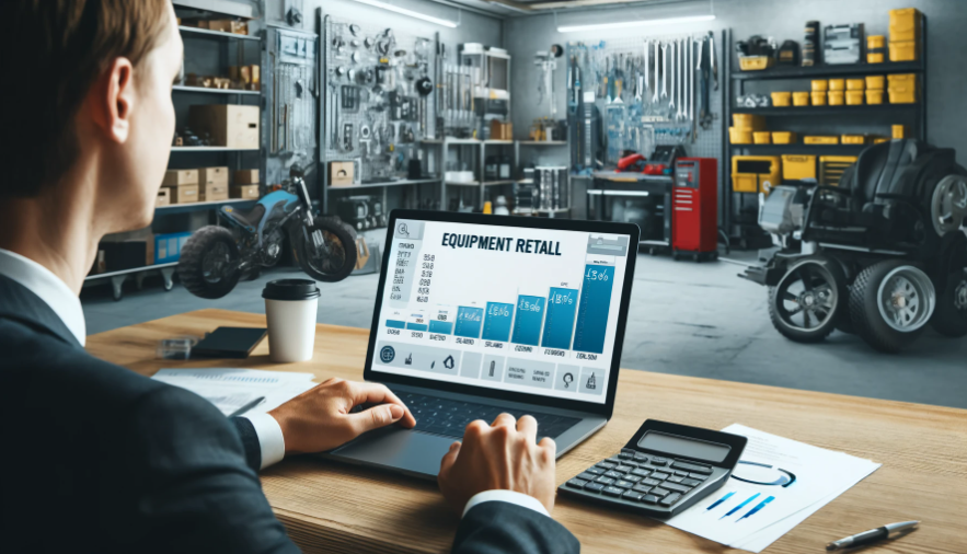 Person working on equipment retail 