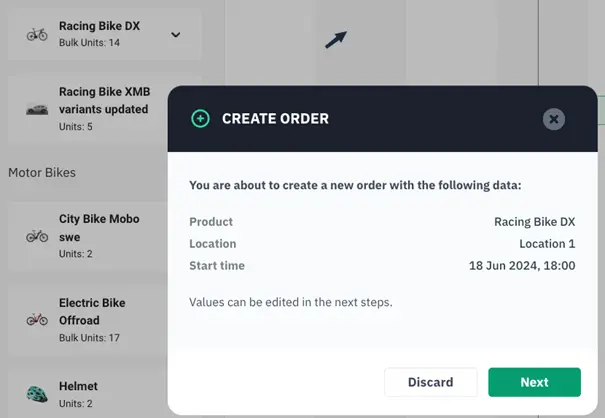 Schedule - create order on product lines