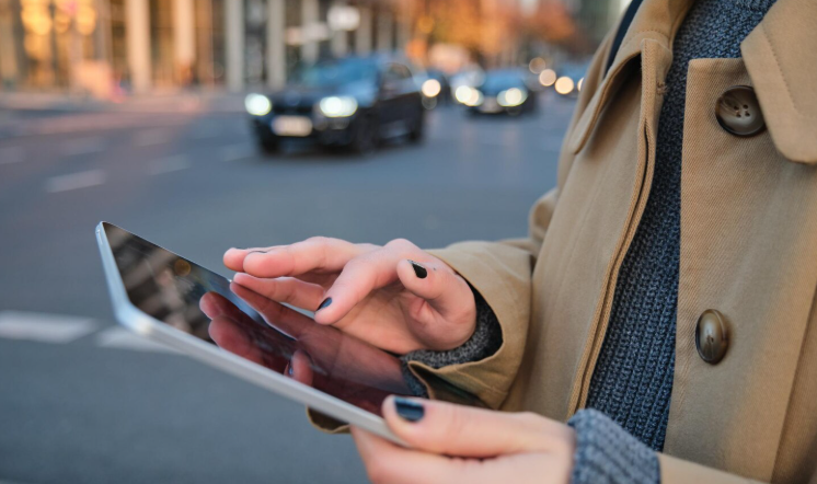 Person using a tablet