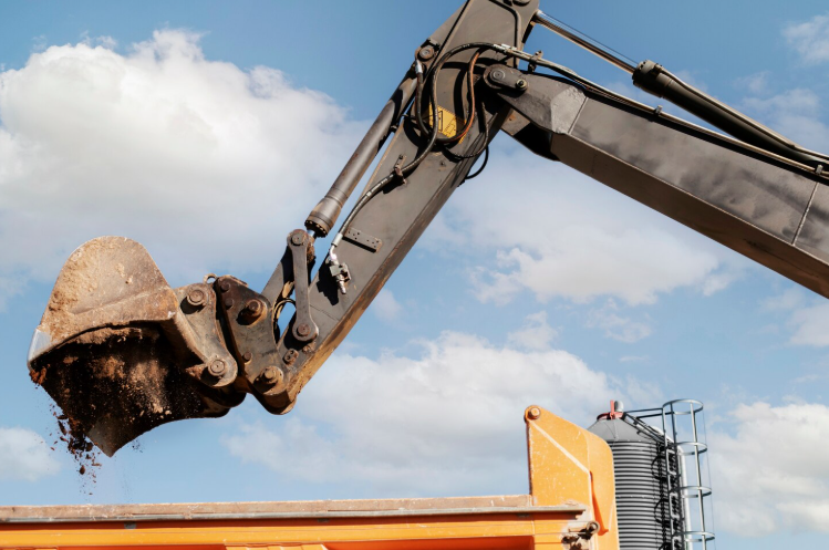 Excavator in daylight