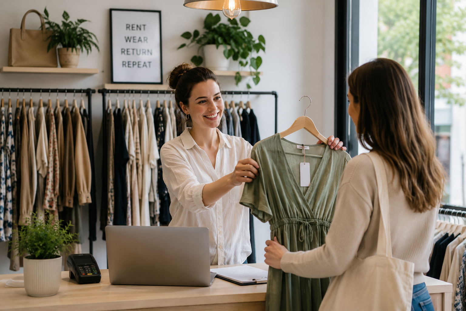 Customer being helped by a store associate