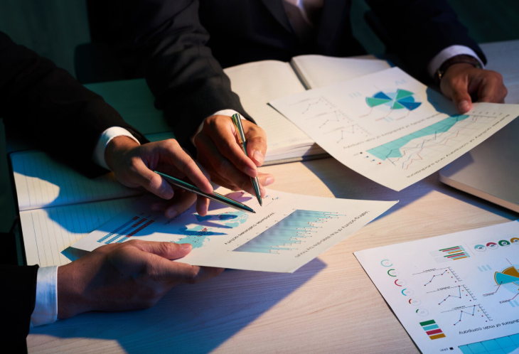Paperwork with graphs