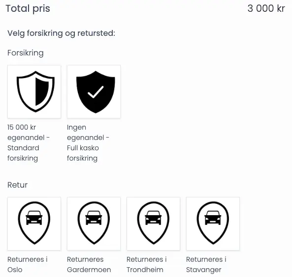 Sections for accessories