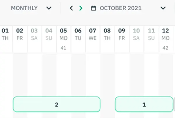 Week numbers in the Schedule