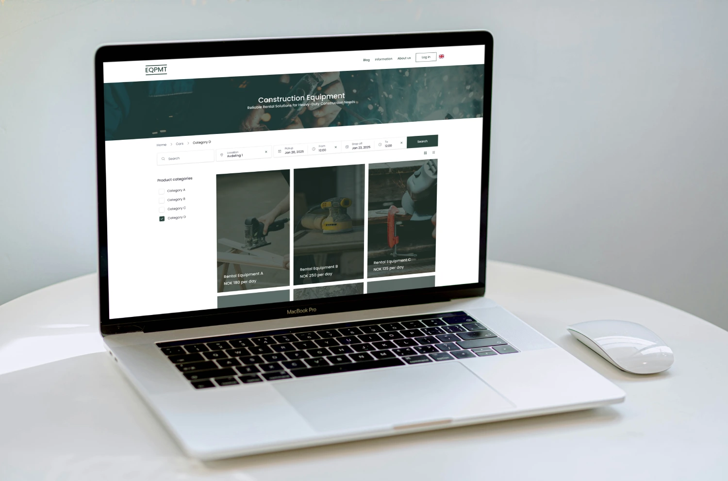 Equipment rental software