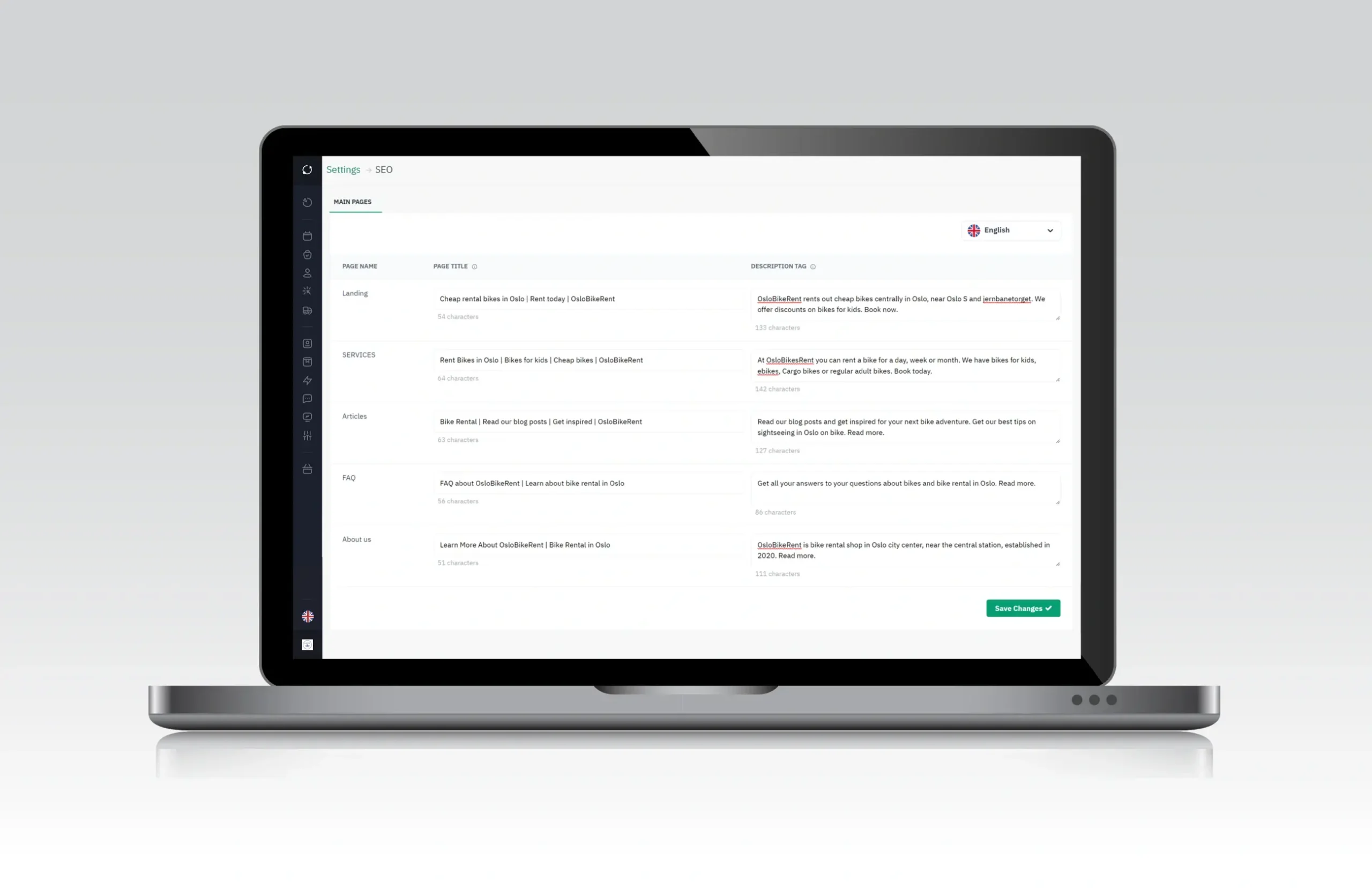 SEO settings in Sharefox - AI Search