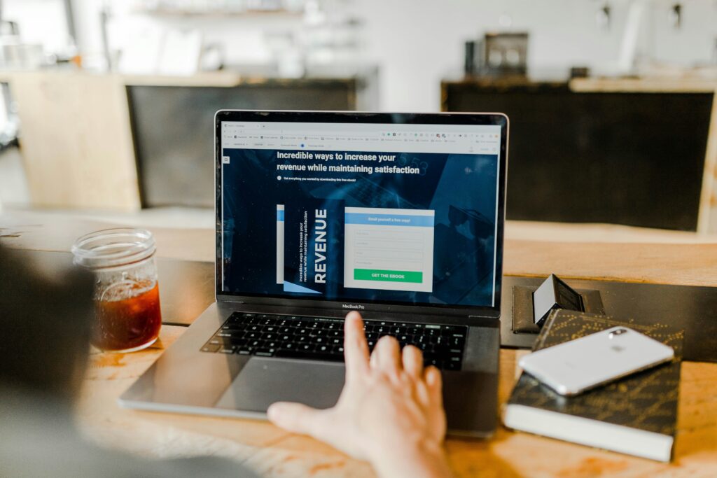 Revenue management case study on a laptop screen