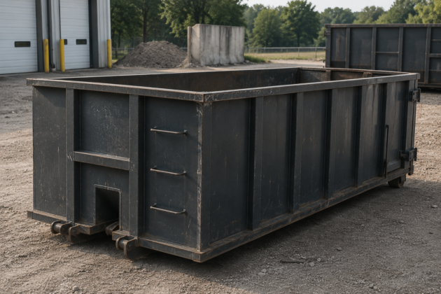 Empty large construction dumpster