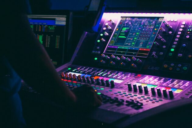 Professional audio visual mixing console used for audio visual equipment rentals
